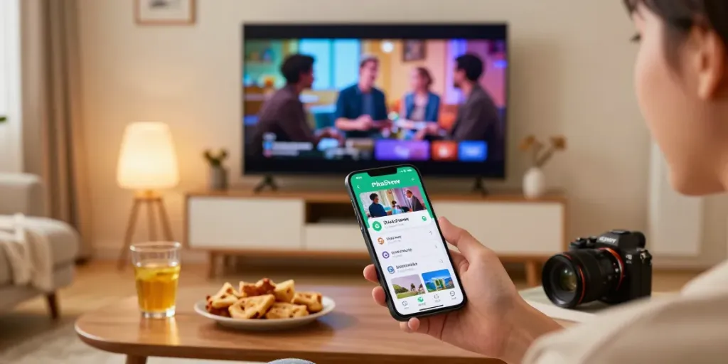 PikaShow APK download old versions experience with Android device in cozy home setting.