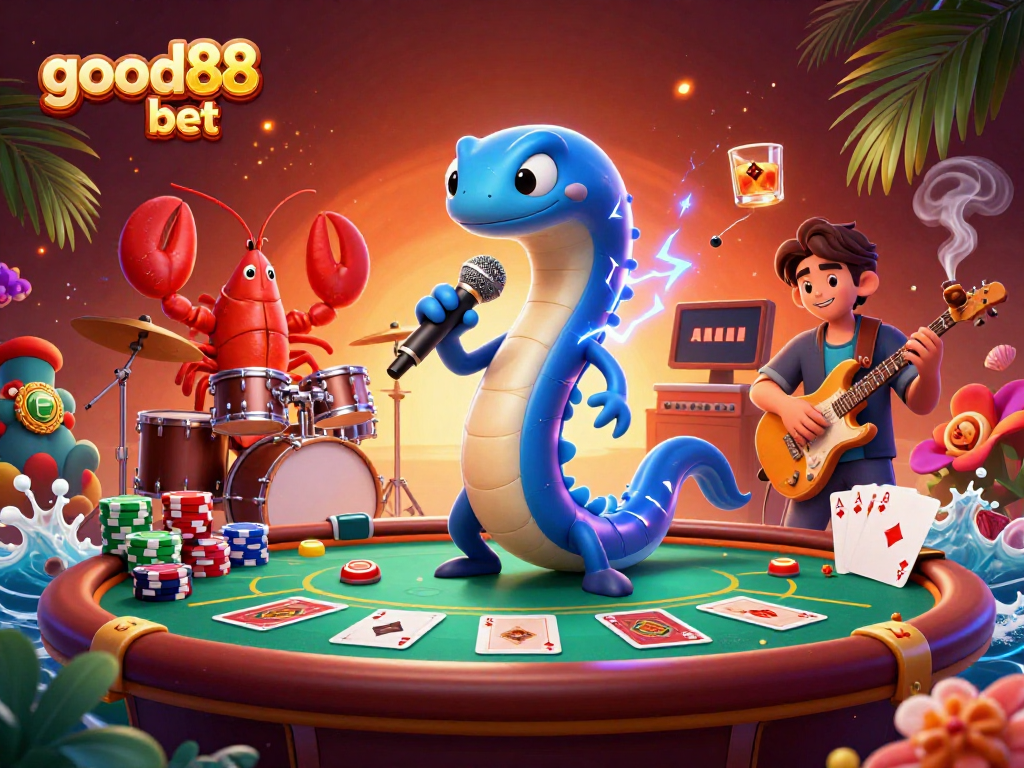 Experience the excitement of good88 bet at an underwater casino with vibrant characters!