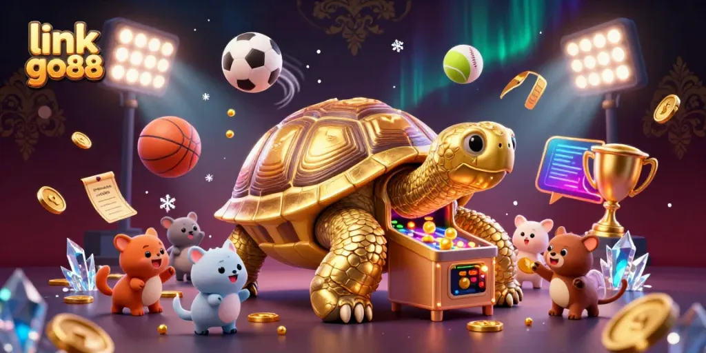 Join the fun with link go88 at this vibrant online casino featuring a dynamic pinball tortoise.
