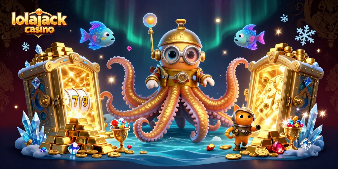 Experience thrilling gameplay at lolajack casino with a treasure-filled adventure illustration.